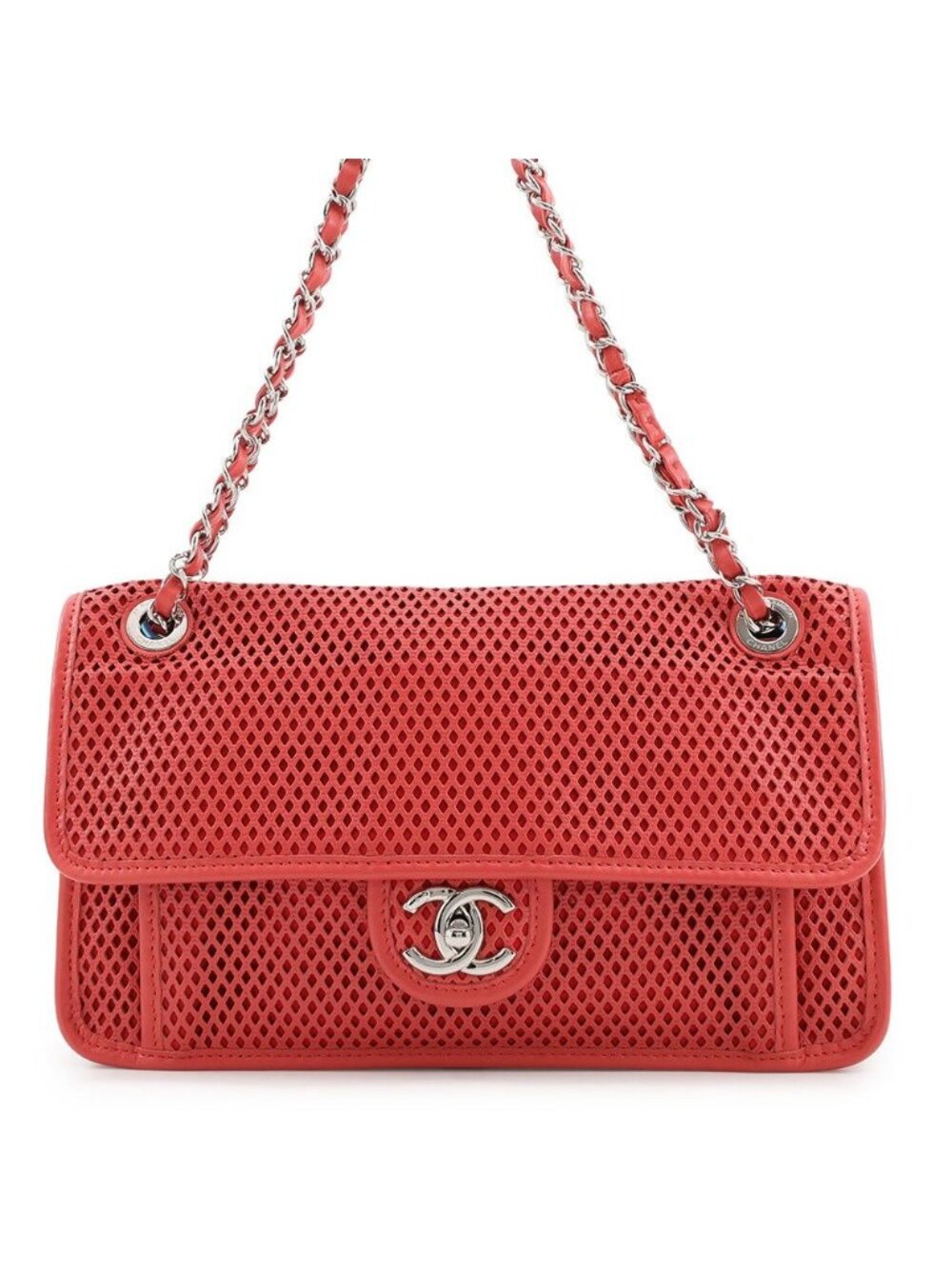 Chanel Chain Shoulder Bag French Riviera Perforated Leather